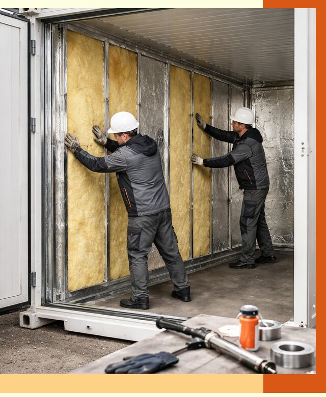 Утепление рефрижераторного контейнера в Каспийске от 45815 руб./м² | ТепломастерКсп