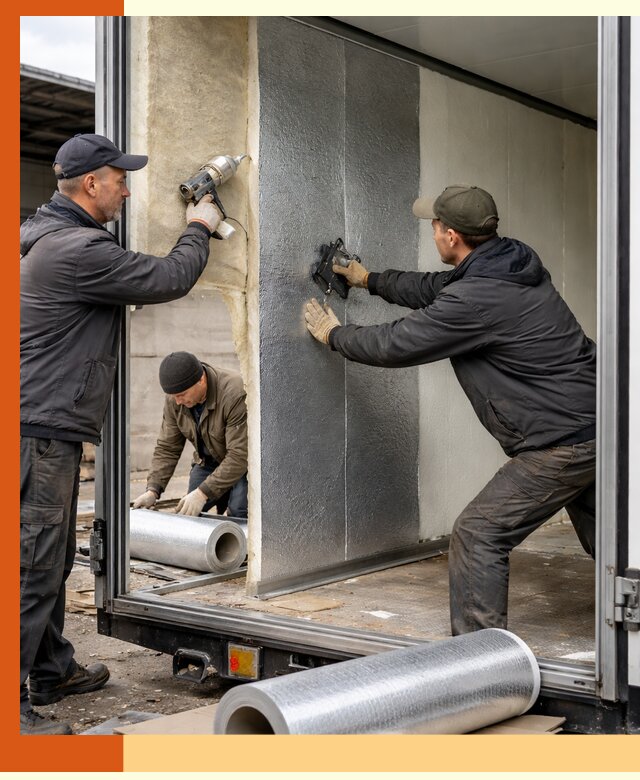 Утепление холодильного кузова в Каспийске — монтаж и теплоизоляция