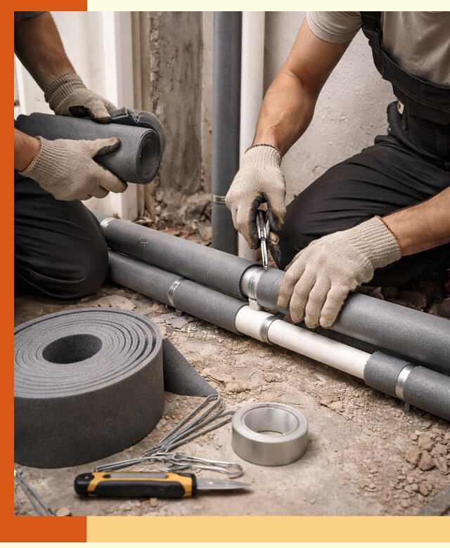 Утепление труб водоснабжения в Каспийске — монтаж и защита сети