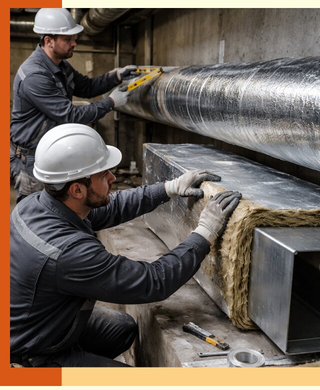 Профессиональное утепление воздуховодов и теплоизоляция в Каспийске