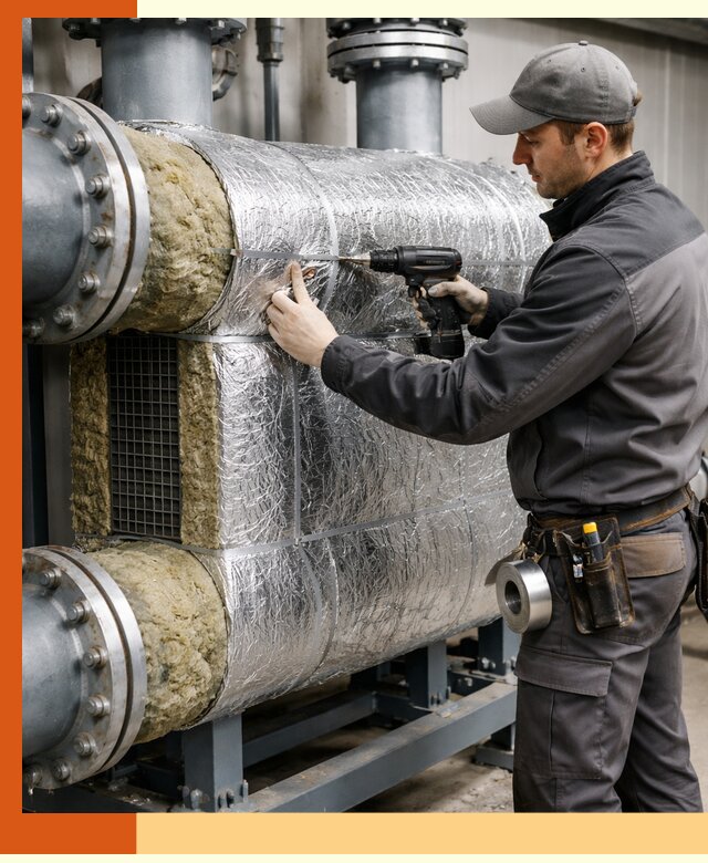 Утепление теплообменника в Каспийске — профессиональная теплоизоляция оборудования