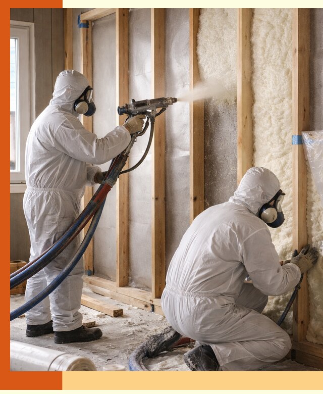 Утепление каркасной стены ППУ в Каспийске для домов и коттеджей