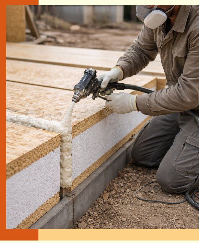 Утепление СИП-панелей пенополиуретаном (ППУ) в Каспийске