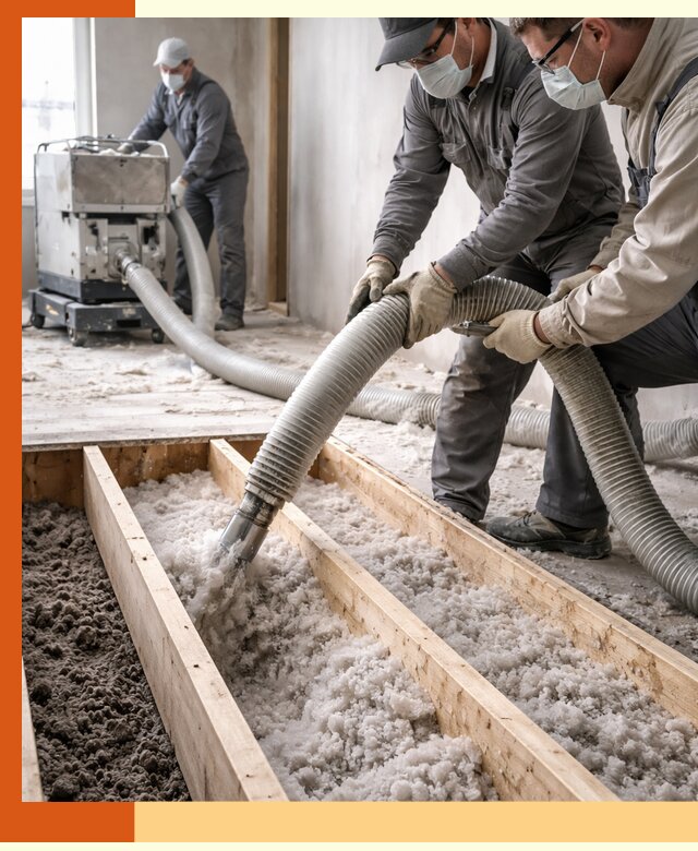 Заполнение полостей межэтажного перекрытия в Каспийске эффективно и герметично