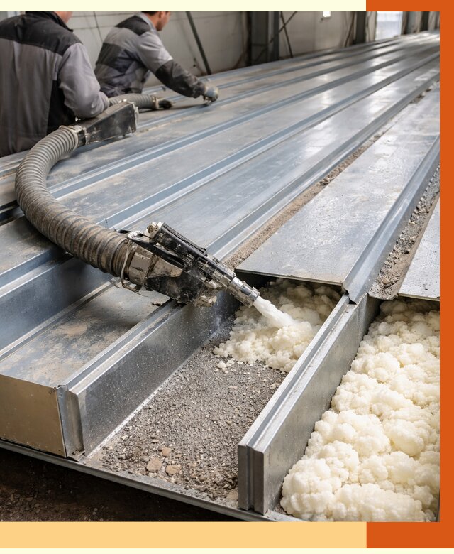 Заполнение пустот кровельных панелей в Каспийске от 7330 руб. под ключ | ТепломастерКсп