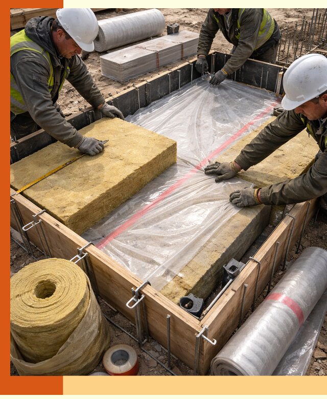 Теплоизоляция опалубки для строительства в Каспийске