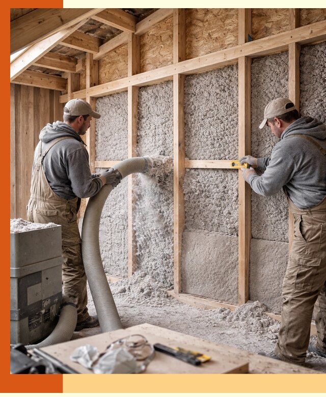 Утепление эковатой стен, потолков и перекрытий в Каспийске