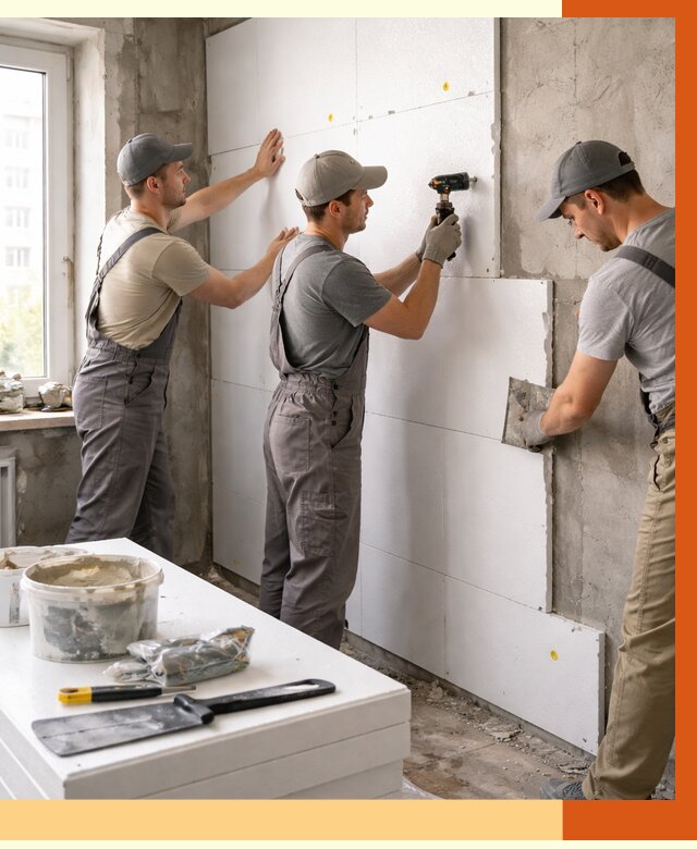 Утепление пенопластом домов и стен в Каспийске от 1883 руб. — ТепломастерКсп