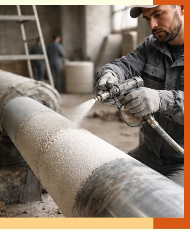 Утепление труб жидкой теплоизоляцией в Каспийске от 7636 руб. под ключ | ТепломастерКсп