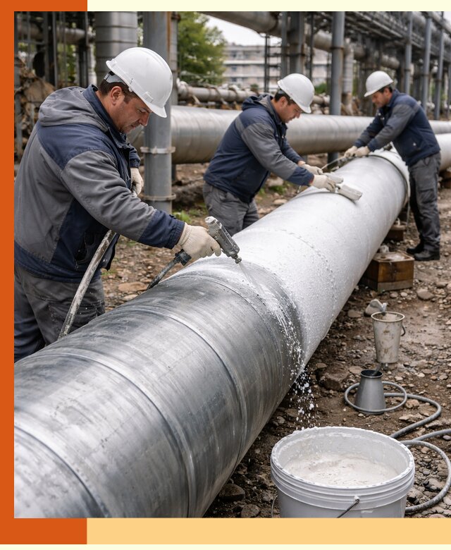 Утепление теплотрассы жидкой теплоизоляцией в Каспийске