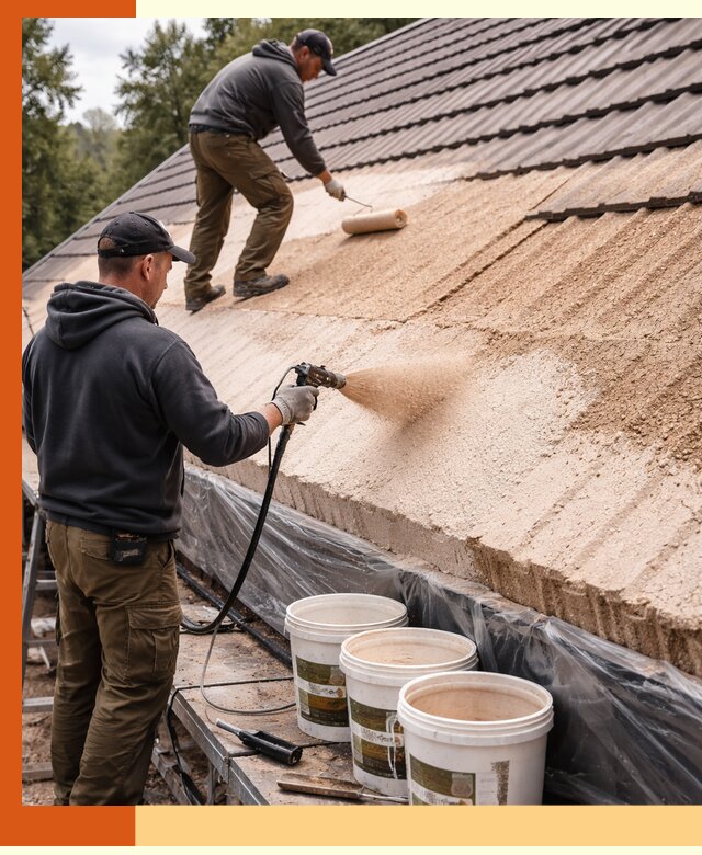 Утепление кровли жидкой пробкой в Каспийске для домов и зданий