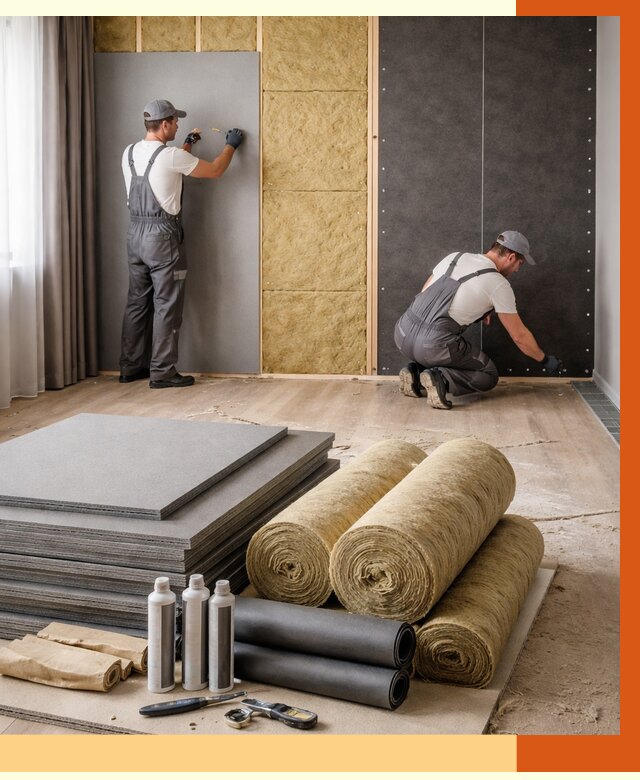 Шумоизоляция дома в Каспийске от 4581 руб/м2 — комплексная звукоизоляция под ключ | ТепломастерКсп