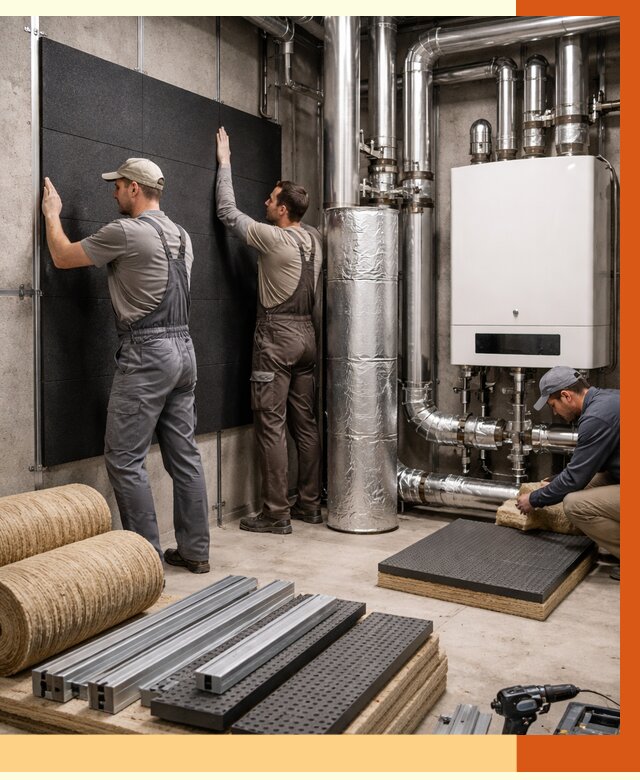 Шумоизоляция котельной в Каспийске от 6618 руб. под ключ | Профессиональная звукоизоляция — ТепломастерКсп