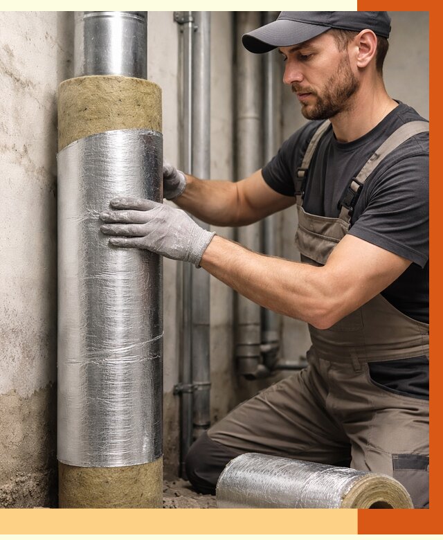 Шумоизоляция труб в Каспийске от 1222 руб. — шумоподавление и звукоизоляция труб | ТепломастерКсп