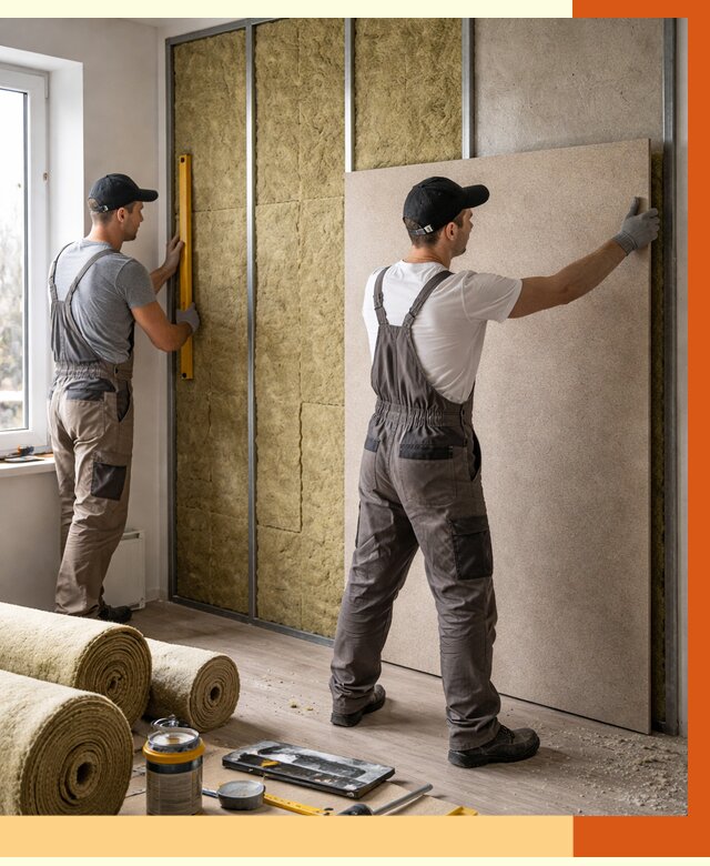 Шумоизоляция стен в Каспийске от 4581 руб/м2 — звукоизоляция стен под ключ | ТепломастерКсп