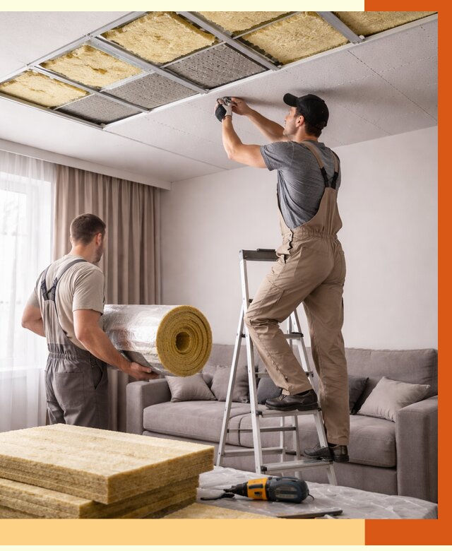 Шумоизоляция потолка в Каспийске от 2291 руб. под ключ | Профессионально — ТепломастерКсп