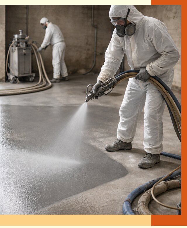 Гидроизоляция полимочевиной в Каспийске от 8654 руб/м² — напыление полимерной гидроизоляции | ТепломастерКсп