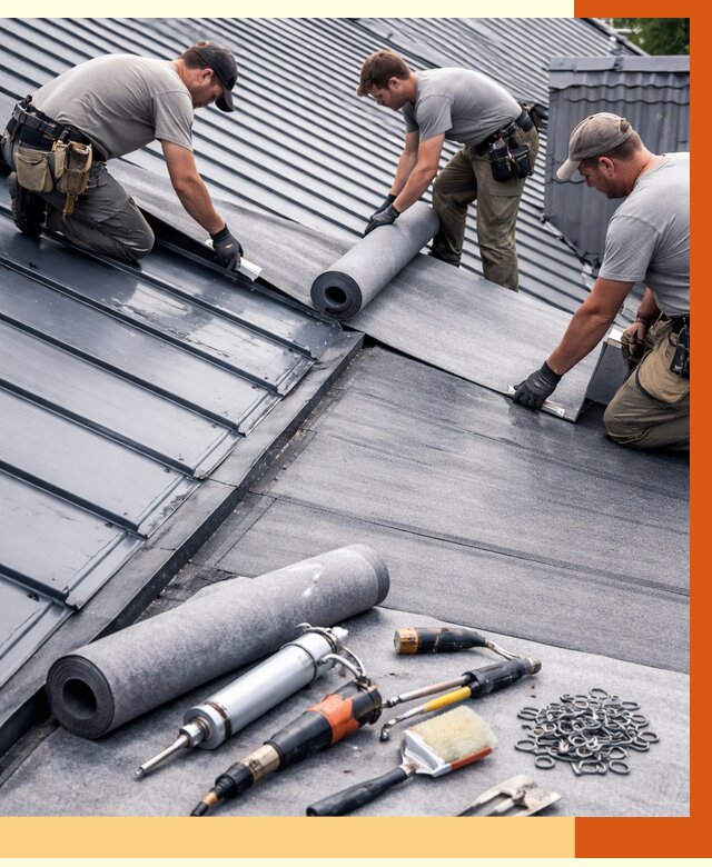 Гидроизоляция металлической кровли полимочевиной в Каспийске от 8654 руб. | ТепломастерКсп