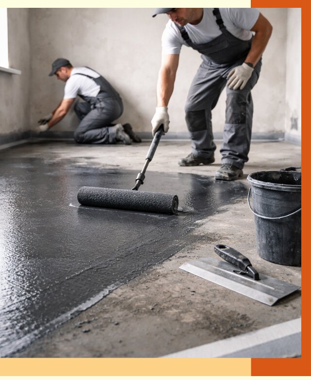 Профессиональная гидроизоляция пола в Каспийске от 8654 руб. под ключ | ТепломастерКсп