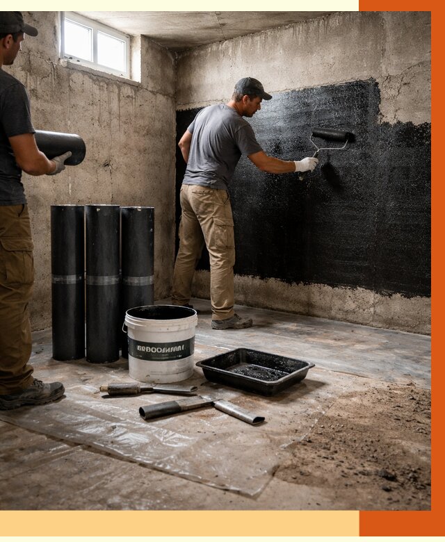 Гидроизоляция подвала в Каспийске от 3563 руб. под ключ | Профессионально — ТепломастерКсп