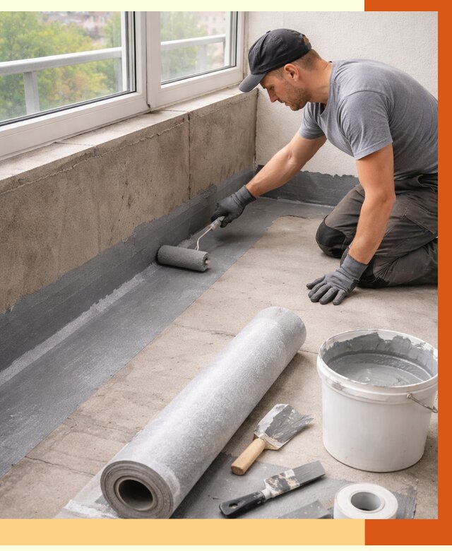 Профессиональная гидроизоляция балкона в Каспийске от 4276 руб. | ТепломастерКсп