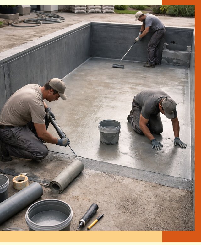 Профессиональная гидроизоляция бассейна в Каспийске от 6618 руб. за м2 | ТепломастерКсп