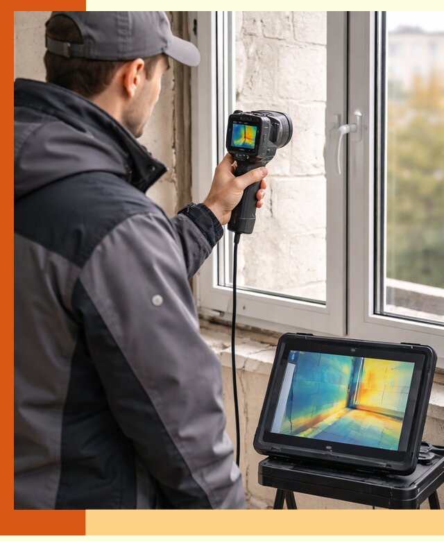 Тепловизионное обследование дома в Каспийске для выявления утечек тепла