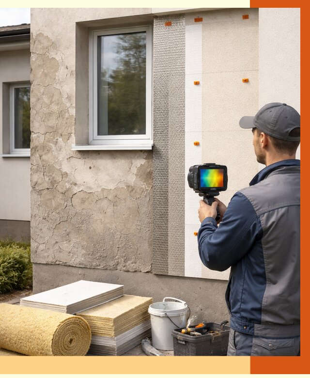 Тепловизионное обследование фасада в Каспийске от 4581 руб. под ключ | ТепломастерКсп
