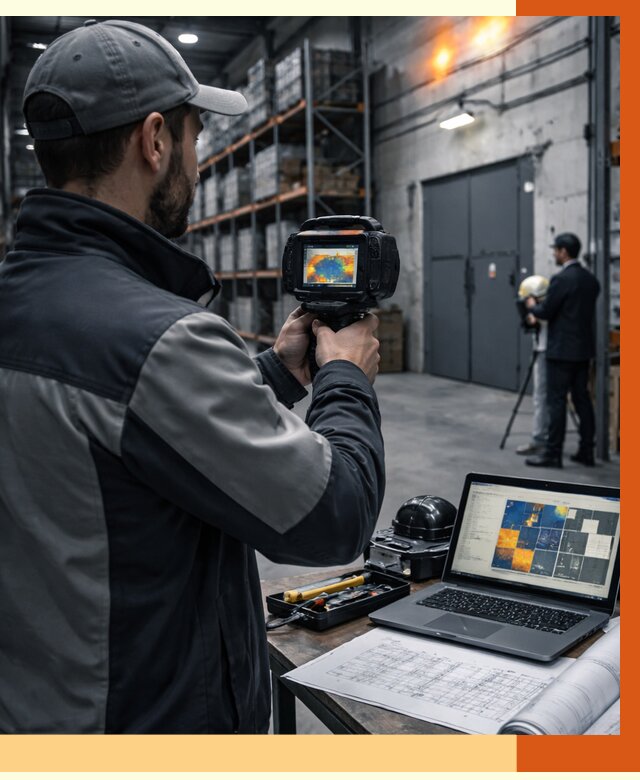 Тепловизионное обследование склада в Каспийске от 6618 руб. | ТепломастерКсп