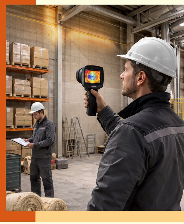 Тепловизионное обследование склада и выявление утечек в Каспийске