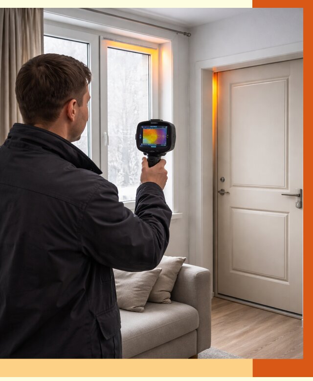 Тепловизионное обследование окон и дверей в Каспийске от 4581 руб. | ТепломастерКсп