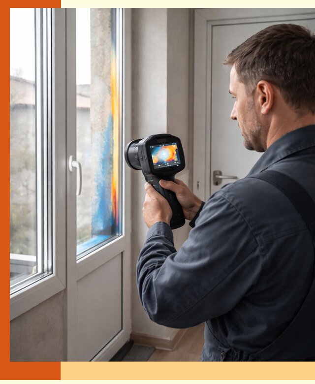 Тепловизионное обследование окон и дверей в Каспийске