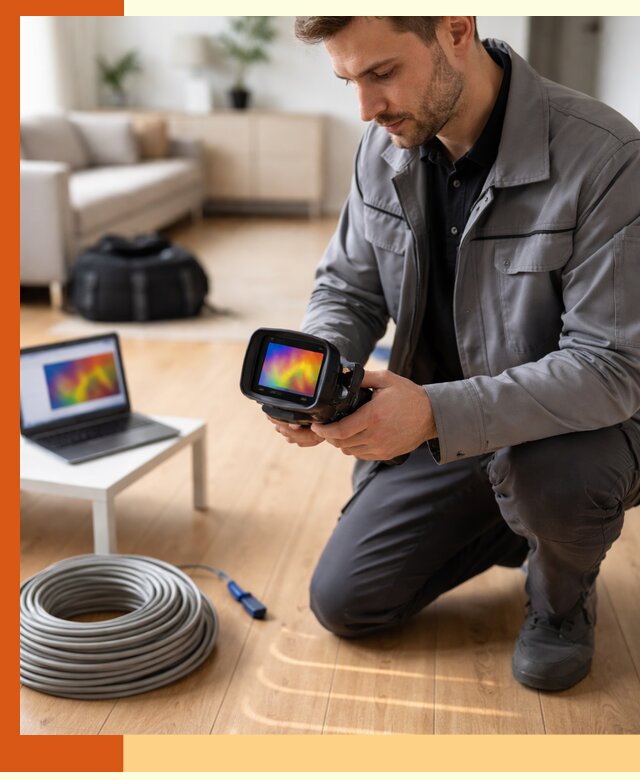 Тепловизионное обследование тёплого пола в Каспийске для точной диагностики