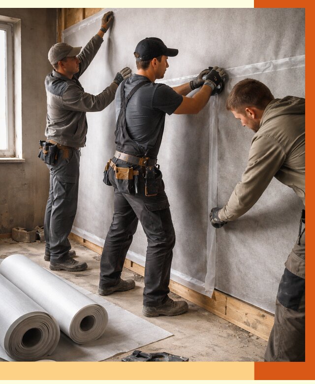 Монтаж ветроизоляции в Каспийске от 4581 руб./м2 — профессионально | ТепломастерКсп